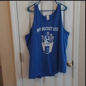 NWOT MY BUCKET LIST Men's Tank Top XL 42-44 - Royal Blue / White NEW!